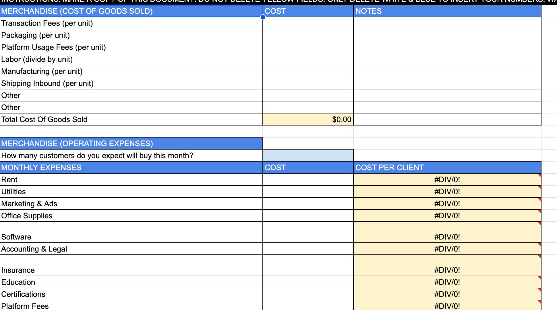 The Profitable Pricing Spreadsheet™