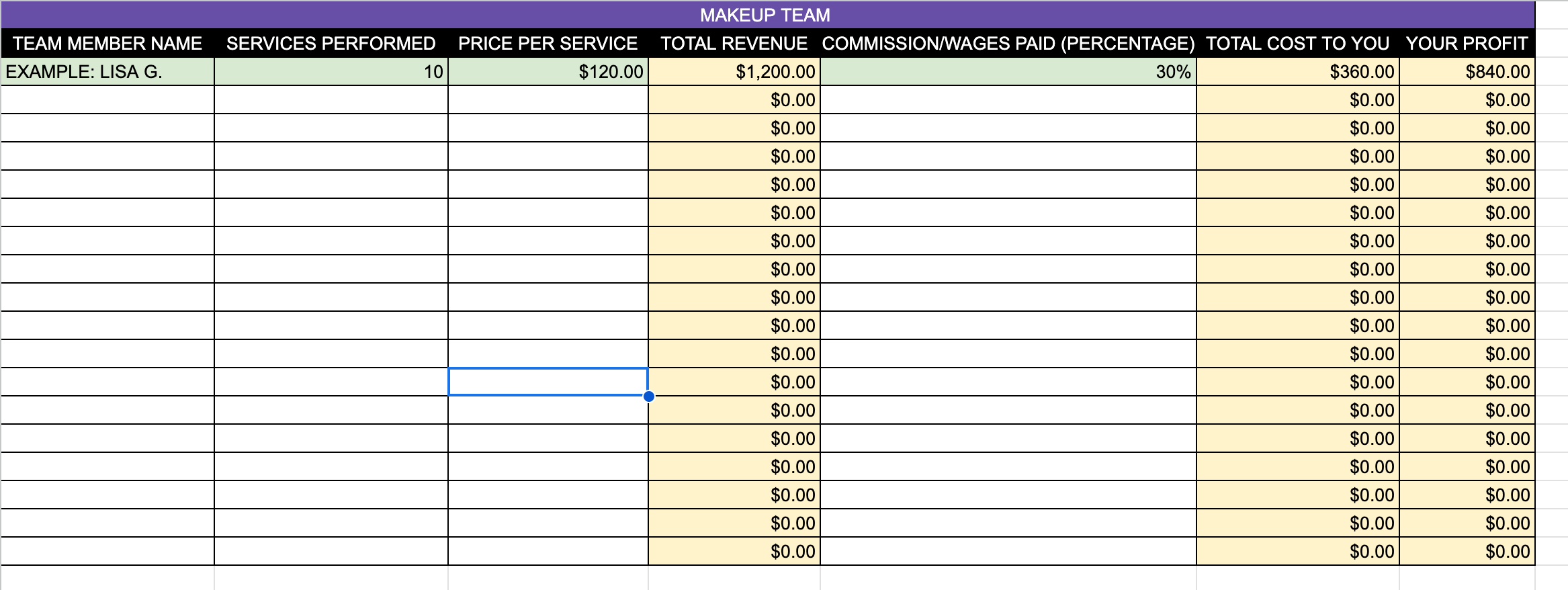 The Profitable Pricing Spreadsheet™