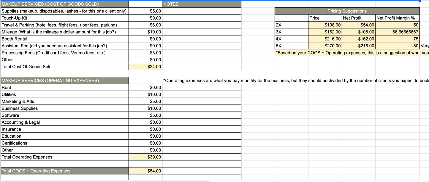 Perfect Pricing Spreadsheet | PRE-ORDER