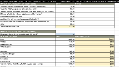 The Profitable Pricing Spreadsheet™