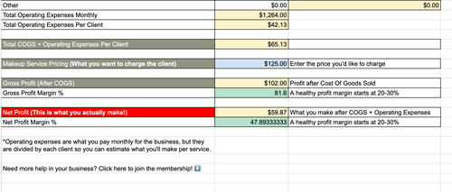 The Profitable Pricing Spreadsheet™