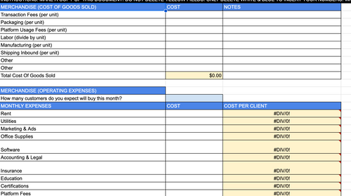The Profitable Pricing Spreadsheet™
