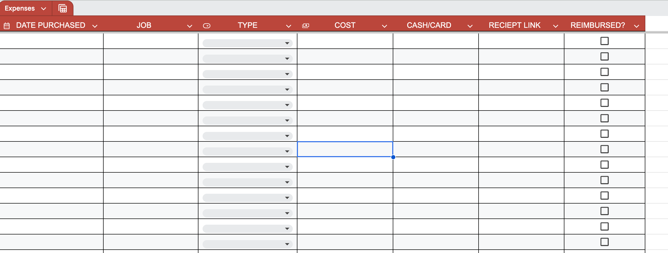 The Film & TV MUA Spreadsheet