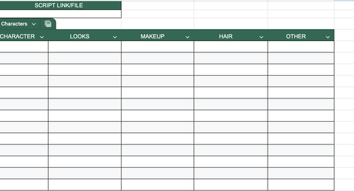 The Film & TV MUA Spreadsheet
